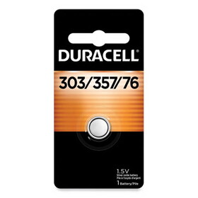 Duracell D303/357BPK Button Cell Battery, 303/357, 1.5V, 6/Box