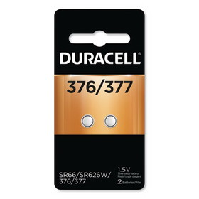 Duracell DURD377B2PK Button Cell Battery, 376/377, 1.5 V, 2/Pack