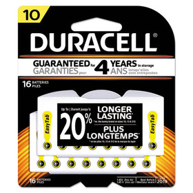 Duracell DURDA10B16ZM10 Hearing Aid Battery, #10, 16/Pack