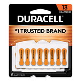 Duracell DURDA13B16ZM09 Hearing Aid Battery, #13, 16/Pack
