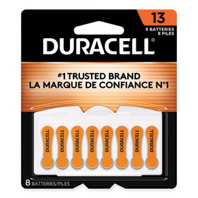 Duracell DURDA13B8ZM09 Button Cell Lithium Battery, #13, 8/pk