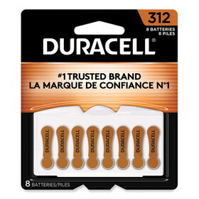 Duracell DURDA312B8ZM09 Button Cell Zinc Air Battery, #312, 8/pk