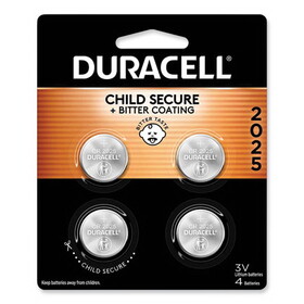 Duracell DURDL2025B4PK Lithium Coin Batteries With Bitterant, 2025, 4/Pack