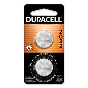 Duracell DURDL2032B2PK Lithium Coin Batteries With Bitterant, 2032, 2/Pack