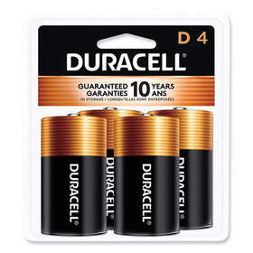 DURACELL PRODUCTS COMPANY DURMN1300R4Z Coppertop Alkaline Batteries With Duralock Power Preserve Technology, D, 4/pk