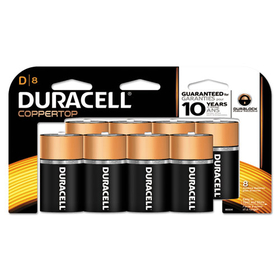 Duracell DURMN13RT8Z Coppertop Alkaline Batteries With Duralock Power Preserve Technology, D, 8/pk