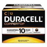 Duracell DURMN140012 Coppertop Alkaline Batteries With Duralock Power Preserve Technology, C, 12/box