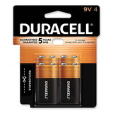 DURACELL PRODUCTS COMPANY DURMN16RT4Z Coppertop Alkaline Batteries With Duralock Power Preserve Technology, 9v, 4/pk