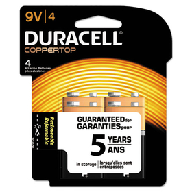 DURACELL PRODUCTS COMPANY DURMN16RT4Z Coppertop Alkaline Batteries With Duralock Power Preserve Technology, 9v, 4/pk