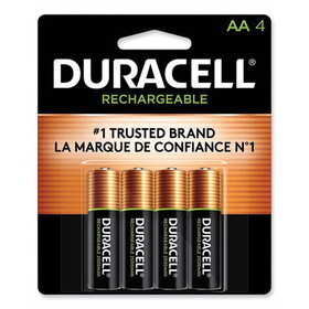 Duracell DURNLAA4BCD Rechargeable StayCharged NiMH Batteries, AA, 4/Pack