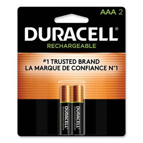 Duracell DURNLAAA2BCD Rechargeable StayCharged NiMH Batteries, AAA, 2/Pack