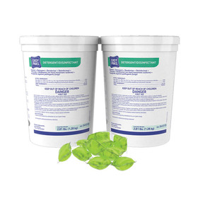 Easy Paks DVO5412135 Detergent/Disinfectant, Lemon Scent, 0.5 oz Packet, 90/Tub, 2 Tubs/Carton