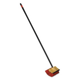 O-Cedar Commercial CB066155 Bi-Level Floor Scrub Brush, Polypro Bristles, 10" Block, 54"Handle, Beige/Black