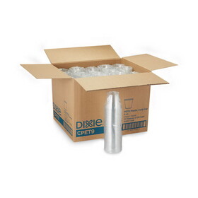 Dixie CPET9 Clear Plastic PETE Cups, Cold, 9oz, Squat, 50/Sleeve, 20 Sleeves/Carton