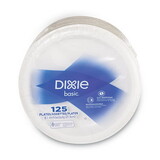 Dixie Basic DXEDBP09W Paper Dinnerware, Plates, White, 8.5
