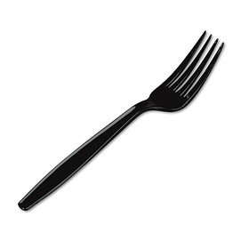 DIXIE FOOD SERVICE DXEFH517 Plastic Cutlery, Heavyweight Forks, Black, 1000/carton