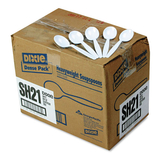 DIXIE FOOD SERVICE DXESH217 Plastic Cutlery, Heavyweight Soup Spoons, White, 1,000/Carton