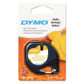 DYMO DYM18771 Letratag Fabric Iron-On Labels, 1/2" X 6 1/2 Ft, White