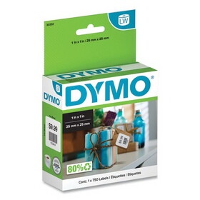 Dymo 30332 LabelWriter Multipurpose Labels, 1 x 1, White, 750 Labels/Roll
