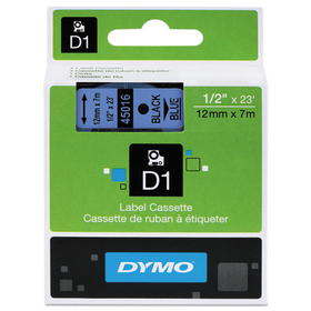 DYMO DYM45016 D1 High-Performance Polyester Removable Label Tape, 1/2" X 23 Ft, Black On Blue