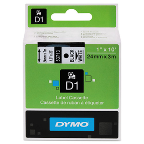 Dymo DYM53713 D1 High-Performance Polyester Removable Label Tape, 1" X 23 Ft, Black On White