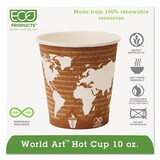 Eco-Products ECOEPBHC10WA World Art Renewable and Compostable Hot Cups, 10 oz, 50/Pack, 20 Packs/Carton