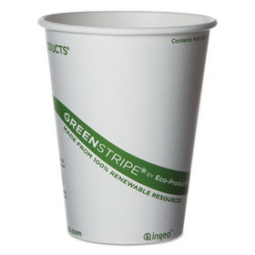 Eco-Products ECOEPBHC12GS GreenStripe Renewable and Compostable Hot Cups, 12 oz, 50/Pack, 20 Packs/Carton