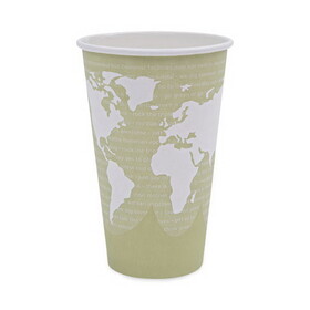 Eco-Product ECOEPBHC16WAPK World Art Renewable/compostable Hot Cups, 16 Oz, Moss, 50/pack