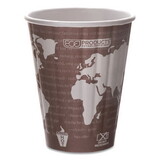 Eco-Products ECOEPBNHC8WD World Art Renewable and Compostable Insulated Hot Cups, PLA, 8 oz, 40/Pack, 20 Packs/Carton