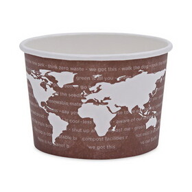Eco-Products ECOEPBSC8WA World Art Renewable and Compostable Food Container, 8 oz, 3.04 Diameter x 2.3 h, Brown, Paper, 50/Pack, 20 Packs/Carton