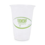 Eco-Products ECOEPCC16GSPK GreenStripe Renewable and Compostable Cold Cups Convenience Pack, Clear, 16 oz, 50/Pack