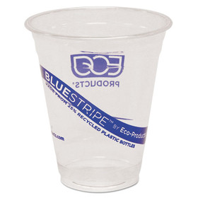 Eco-Product ECOEPCR12 Bluestripe 25% Recycled Content Cold Cups, 12 Oz, Clear/blue, 50/pk, 20 Pk/ct