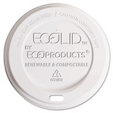 Eco-Product ECOEPECOLID8 Ecolid Renewable & Compostable Hot Cup Lids, Fits 8oz Hot Cups, 50/pk, 16 Pk/ct