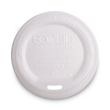 Eco-Products ECOEPECOLIDW EcoLid Renewable/Compostable Hot Cup Lid, PLA, Fits 10 oz to 20 oz Hot Cups, 50/Pack, 16 Packs/Carton