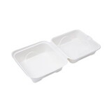 Eco-Products EP-HC6 Renewable and Compostable Sugarcane Clamshells, 6 x 6 x 3, 50/Pack, 10 Packs/Carton