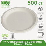 ECO-PRODUCTS, INC. ECOEPP005 Renewable & Compostable Sugarcane Plates - 10