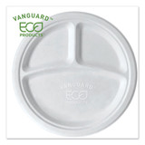 Eco-Products ECOEPP007NFA Vanguard Renewable and Compostable Sugarcane Plates, 3-Compartment, 10