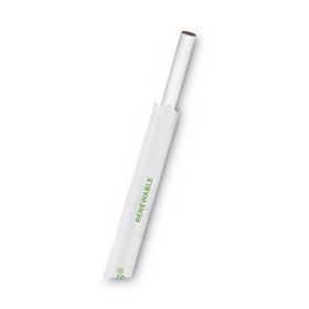 Eco-Products ECOEPSTP76WHT Jumbo Wrapped Paper Straw, 7.75", 6 mm Diameter, White, 3,000/Carton