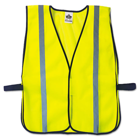 ergodyne EGO20040 GloWear 8020HL Safety Vest, Polyester Mesh, Hook Closure, One Size Fit All, Lime