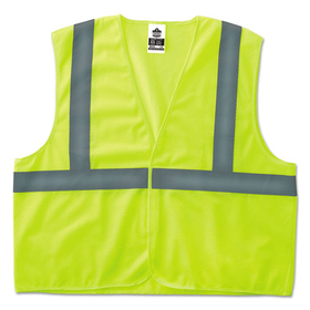 ergodyne 20973 GloWear 8205HL Type R Class 2 Super Econo Mesh Safety Vest, Lime, Small/Medium