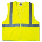 ergodyne EGO21025 GloWear 8210HL Class 2 Economy Vest, Polyester Mesh, Hook Closure, Large to X-Large, Lime