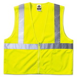 ergodyne 21055 GloWear 8210Z Class 2 Economy Vest, Polyester Mesh, Large/X-Large, Yellow