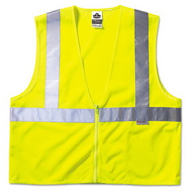 ergodyne EGO21125 GloWear Class 2 Standard Vest, Mesh, Zip, Large to X-Large, Lime
