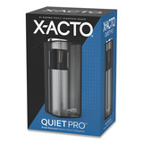 X-ACTO EPI1612X Model 1612 Quiet Pro Electric Pencil Sharpener, AC-Powered, 3 x 5 x 9, Black/Silver/Smoke