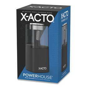 X-ACTO EPI1799X Model 1799 Powerhouse Office Electric Pencil Sharpener, AC-Powered, 3 x 3 x 7, Black/Silver/Smoke