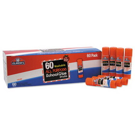 Elmer'S EPIE501 Washable School Glue Sticks, 0.24 oz, Applies and Dries Clear, 60/Box