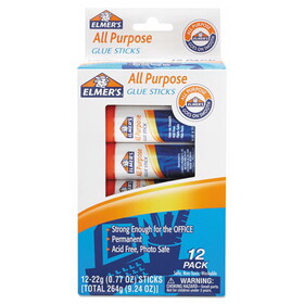 ELMER'S PRODUCTS, INC. EPIE517 Disappearing Glue Stick, 0.77 Oz, 12/pack