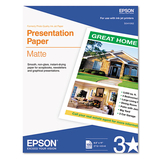 Epson EPSS041062 Matte Presentation Paper, 27 Lbs., Matte, 8-1/2 X 11, 100 Sheets/pack