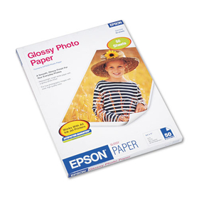 EPSON AMERICA EPSS041649 Glossy Photo Paper, 52 Lbs., Glossy, 8-1/2 X 11, 50 Sheets/pack