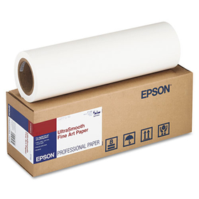 EPSON AMERICA EPSS041856 Ultrasmooth Fine Art Paper, 250 G, 17" X 50 Ft, 250g/m2, White
